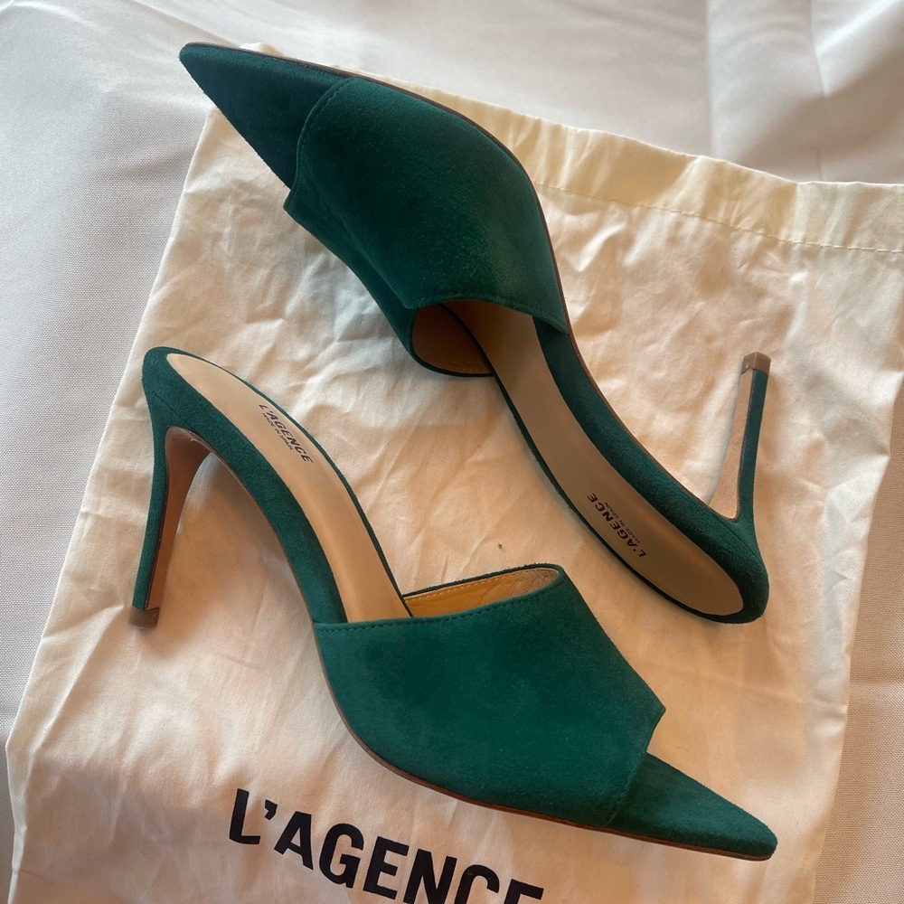 L’agence Suede Open-Toe Mule